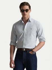 Polo Ralph Lauren Koszula 710953704501 Błękitny Custom Fit. Niebieskie koszule męskie Polo Ralph Lauren, m, bez wzorów, z bawełny, bez kołnierzyka, bez ramiączek. Za 729.99 zł.