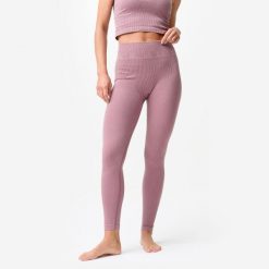 Legginsy do jogi i pilatesu damskie Domyos seamless. Fioletowe legginsy damskie DOMYOS, m, bez wzorów, z elastanu. Za 129.99 zł.