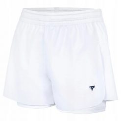 Damskie spodenki tenisowe Tecnifibre Team Stretch Short. Białe szorty sportowe damskie TECNIFIBRE, bez wzorów, sportowe, tenisowe. Za 199.99 zł.