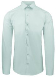 Miętowa Koszula Bawełniana o Taliowanym Kroju, Jednokolorowa. Zielone koszule męskie Pazzani, bez wzorów, z bawełny, eleganckie, bez kołnierzyka, bez ramiączek. Za 169.00 zł.