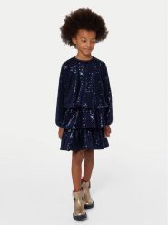 Billieblush Sukienka codzienna U20646 Granatowy Regular Fit. Niebieskie sukienki dla dziewczynek Billieblush, bez wzorów, z syntetyku, bez ramiączek. Za 219.99 zł.