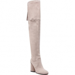 Muszkieterki STUART WEITZMAN - Helena 95 YL96256 Pebble Suede. Brązowe kozaki damskie Stuart Weitzman, z materiału, bez obcasa, na obcasie. W wyprzedaży za 1,709.00 zł.