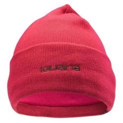 Zimowa Czapka Damska Prążkowana Lea. Czerwone czapki i kapelusze damskie IGUANA, na zimę, bez wzorów, prążkowane, sportowe. Za 61.99 zł.