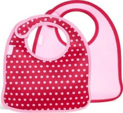 Built Śliniak Mess Mate Baby Pink Mini Dots 2 szt. Różowe śliniaki dla dzieci Built, bez wzorów. Za 29.46 zł.