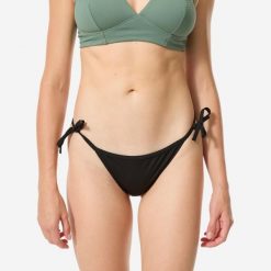 Dół kostiumu kąpielowego damski Decathlon Sandy Simy. Czarne bikini damskie OLAIAN, bez wzorów. Za 44.99 zł.