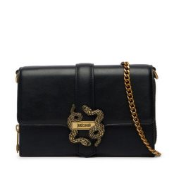 Torebka Just Cavalli. Czarne torebki do ręki damskie Just Cavalli, bez wzorów, wizytowe, bez dodatków. Za 660.99 zł.