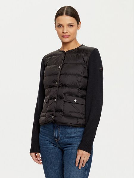 Tommy Hilfiger Kurtka puchowa WW0WW44343 Czarny Slim Fit. Czarne kurtki damskie Tommy Hilfiger, m, bez wzorów, z puchu, bez kaptura. Za 629.99 zł.