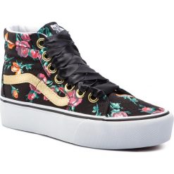 Sneakersy VANS - Sk8-Hi Platform 2 VN0A3TKNVSR1 (Oversized Lace) Floral/T. Czarne półbuty damskie Vans, bez wzorów, z materiału, eleganckie, bez obcasa, na płaskiej podeszwie, bez zapięcia. W wyprzedaży za 269.00 zł.