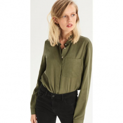 Koszula z lyocellu - Khaki. Koszule damskie marki Calvin Klein Jeans. W wyprzedaży za 49.99 zł.