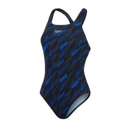 Damski kostium kąpielowy 1-częściowy Speedo Hyper Boom Allover Medalist. Czarne kostiumy jednoczęściowe damskie Speedo, bez wzorów, sportowe, na fitness i siłownię. Za 232.89 zł.