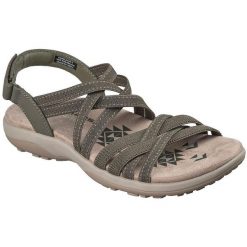 Sandały damskie Skechers Reggae Slim Summer Getaway. Zielone sandały damskie Skechers, bez wzorów, z materiału, bez obcasa, bez zapięcia. Za 390.00 zł.