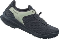 Buty do rowerów miejskich/turystycznych EX300W, szaro-miętowe. Szare obuwie sportowe damskie Shimano, bez wzorów, z gumy, do biegania. Za 507.50 zł.