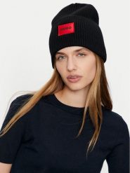 HUGO Czapka Saffa 50502579 Czarny. Czarne rękawiczki damskie Hugo, na zimę, bez wzorów, z wełny. Za 299.99 zł.
