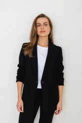 MARYNARKA NANCY CZARNA XS - Flawless. Czarne żakiety damskie Flawless, s, bez wzorów, biznesowe. Za 600.00 zł.