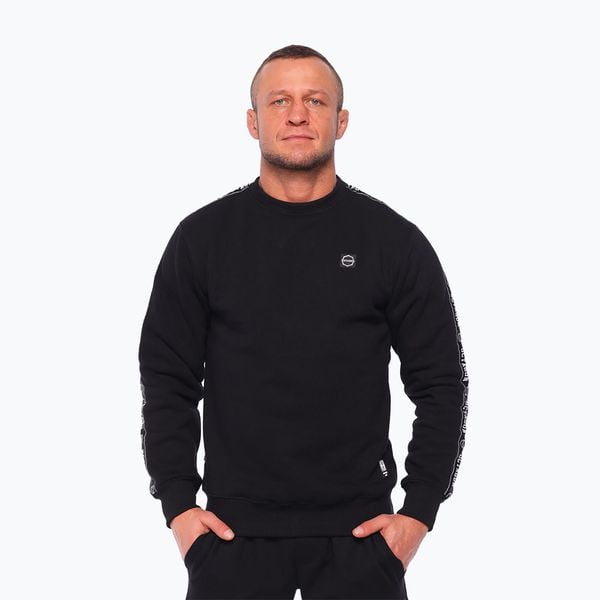 Bluza męska Octagon Stripe. Czarne bluzy męskie OCTAGON, l, bez wzorów, z bawełny, bez kaptura, na fitness i siłownię. Za 189.99 zł.