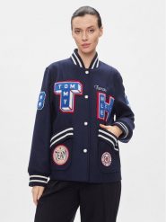 Tommy Hilfiger Kurtka bomber Collegiate Wool Blend Varsity WW0WW40479 Granatowy Regular Fit. Niebieskie kurtki damskie Tommy Hilfiger, s, bez wzorów, z wełny, bez kaptura. Za 2,189.00 zł.