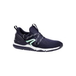 Buty damskie do szybkiego marszu PW 140 w kolorze niebiesko-zielonym. Niebieskie obuwie sportowe damskie NEWFEEL, z poliesteru. Za 79.99 zł.