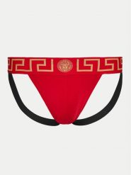 Versace Slipy Jock Strap AUU01017 1A1001 Czerwony. Czerwone slipki męskie Versace, m, bez wzorów, z bawełny. Za 259.99 zł.