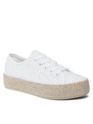 DeeZee Espadryle WSK1576-14 Biały. Białe espadryle damskie DeeZee, bez wzorów, z materiału, bez obcasa, bez zapięcia. Za 129.99 zł.