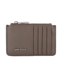 Etui na karty kredytowe GINO ROSSI. Brązowe portfele damskie Gino Rossi, bez wzorów. Za 49.99 zł.