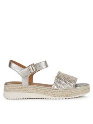 Geox Espadryle D Eolie D25SRF 0CF6E CB500 Złoty. Żółte sandały damskie Geox, bez wzorów, ze skóry, bez obcasa, bez zapięcia. Za 299.99 zł.