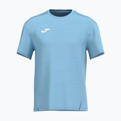 Koszulka tenisowa męska Joma Torneo. Niebieskie koszulki sportowe męskie Joma, m, bez wzorów, z elastanu, bez kołnierzyka, bez ramiączek, tenisowe. Za 62.99 zł.
