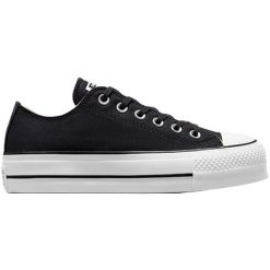 Trampki na platformie dla Converse Chuck Taylor All Star, Kobiety. Czarne trampki i tenisówki damskie Converse, bez wzorów, casualowe, bez zapięcia. Za 590.00 zł.
