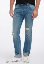 MUSTANG CHICAGO TAPERED MĘSKIE SPODNIE JEANSOWE DENIM BLUE 1006144 5000 784. Niebieskie spodnie materiałowe męskie Mustang, l, bez wzorów, z denimu. W wyprzedaży za 119.99 zł.