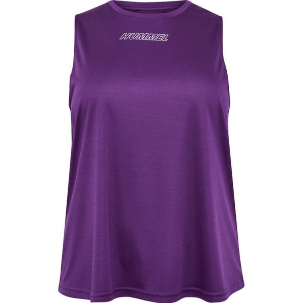 Damski tank top Hummel Te Curvy Plus. Fioletowe koszulki sportowe damskie Hummel, bez wzorów, bez kołnierzyka, bez ramiączek, na fitness i siłownię. Za 120.00 zł.