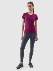 4F Legginsy dzianinowe damskie - szare S. Szare legginsy damskie 4f, s, bez wzorów, z bawełny, z obniżonym stanem, długie. W wyprzedaży za 39.99 zł.