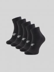 4F Skarpetki krótkie (5-pack) męskie - czarne 43-46. Czarne skarpety męskie 4f, bez wzorów, z materiału. Za 59.99 zł.