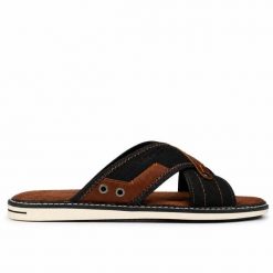 Klapki męskie Wrangler CALVIN SLIDER MEN LOW. Brązowe klapki męskie Wrangler, z materiału, sportowe. Za 149.00 zł.