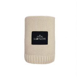Lullalove, Bambusowy koc - Milk coffee, beżowy. Brązowe kocyki dla dzieci Lullalove S.C., z bawełny. Za 172.49 zł.
