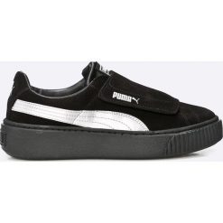 Puma - Buty Platfom Strap Satin. Czarne obuwie sportowe damskie Puma, z materiału. W wyprzedaży za 299.90 zł.