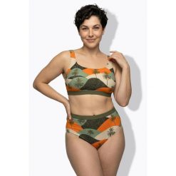 Damskie Bikini liście palmowe miękkie miseczki regulowane ramiączka. Zielone bikini damskie Ulla Popken, plus size, bez wzorów, plus size. W wyprzedaży za 191.99 zł.