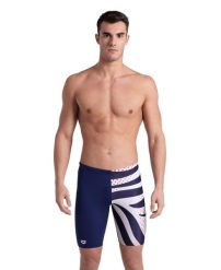 Spodenki Treningowe Arena Multi Stripes Swim Jammer. Białe kąpielówki męskie Arena, m, bez wzorów, z materiału, długie, do pływania. Za 201.98 zł.