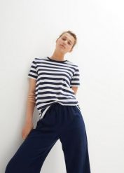 T-shirt z okrągłym dekoltem, z bawełny (2 szt.). Białe t-shirty damskie bonprix, bez wzorów, z bawełny, klasyczne, bez kołnierzyka. Za 69.98 zł.