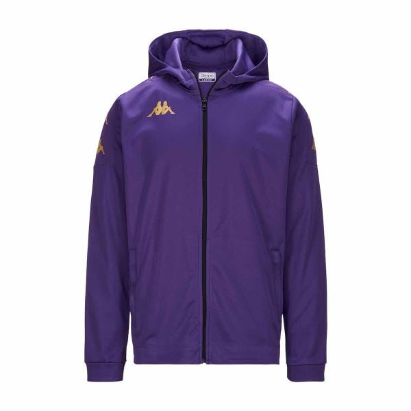 Kurtka z dresu Kappa Grevolo. Fioletowe kurtki męskie Kappa, bez wzorów, z dresówki, sportowe, bez kaptura. Za 285.50 zł.