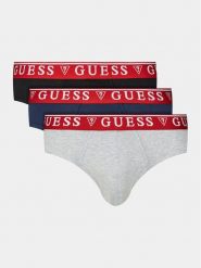 Guess Komplet 3 par slipów U97G00 KCD31 Szary. Szare slipki męskie Guess, m, z aplikacjami, z bawełny. Za 129.99 zł.