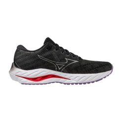 Buty do biegania damskie Mizuno Wave Inspire 19 black/ silver/ bitsweet. Czarne obuwie sportowe damskie Mizuno, bez wzorów, z materiału, do biegania, mizuno wave. Za 289.99 zł.