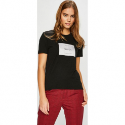 Only - Top. Brązowe topy damskie Only, z nadrukiem, z bawełny, z okrągłym kołnierzem, z krótkim rękawem. W wyprzedaży za 69.90 zł.