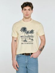 Koszulka męska z kontrastowym nadrukiem żółta Omer 200. Żółte t-shirty męskie Big Star, na lato, l, bez wzorów, z bawełny, klasyczne, bez kołnierzyka. Za 79.99 zł.