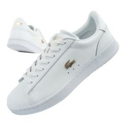 Buty Lacoste Carnaby Set 224 1 Sfa 748SFA0012216 białe. Białe obuwie sportowe damskie bez wzorów, ze skóry. W wyprzedaży za 598.15 zł.