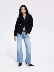 Sweter z wiskozą - czarny. Czarne kardigany damskie Reserved, l, bez wzorów, z dzianiny. Za 159.99 zł.