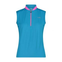 Koszulka damska rowerowe CMP 31C7866. Niebieskie koszulki sportowe damskie CMP, xl, z aplikacjami, z materiału, bez kołnierzyka, bez ramiączek, na fitness i siłownię. Za 185.70 zł.