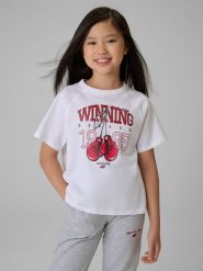 4F Дівочий t-shirt loose з принтом - білий 146/152 (10-12 років). T-shirty damskie 4f, bez wzorów, z jersey, bez kołnierzyka. Za 579.90 zł.