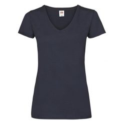 Koszulka Z Dekoltem W Szpic Dla Kobiet. Niebieskie koszulki sportowe damskie Fruit of the Loom, m, bez wzorów, bez kołnierzyka, bez ramiączek, trekkingowe. Za 39.99 zł.