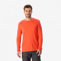 Koszulka męska trekkingowa z długim rękawem Simond Merino Resist. Brązowe koszulki sportowe męskie FORCLAZ, l, bez wzorów, z materiału, bez kołnierzyka, bez ramiączek, trekkingowe. Za 199.96 zł.