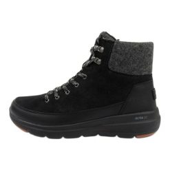 Buty Skechers 144204/BKGY czarne. Czarne botki damskie bez wzorów, ze skóry. Za 432.01 zł.
