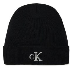 Czapka Calvin Klein Jeans. Czarne czapki i kapelusze damskie Calvin Klein Jeans, na zimę, bez wzorów, z jeansu. Za 239.99 zł.